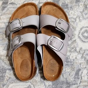 Sandals , purple slip ons